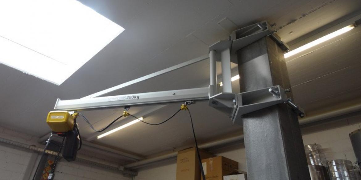 Teleflex, GIS, GIS wandkraan, Teleflex wandkraan, zwenkkraan, Wandkraan, Wandkraan staal GIS, Wandkraan staal Teleflex