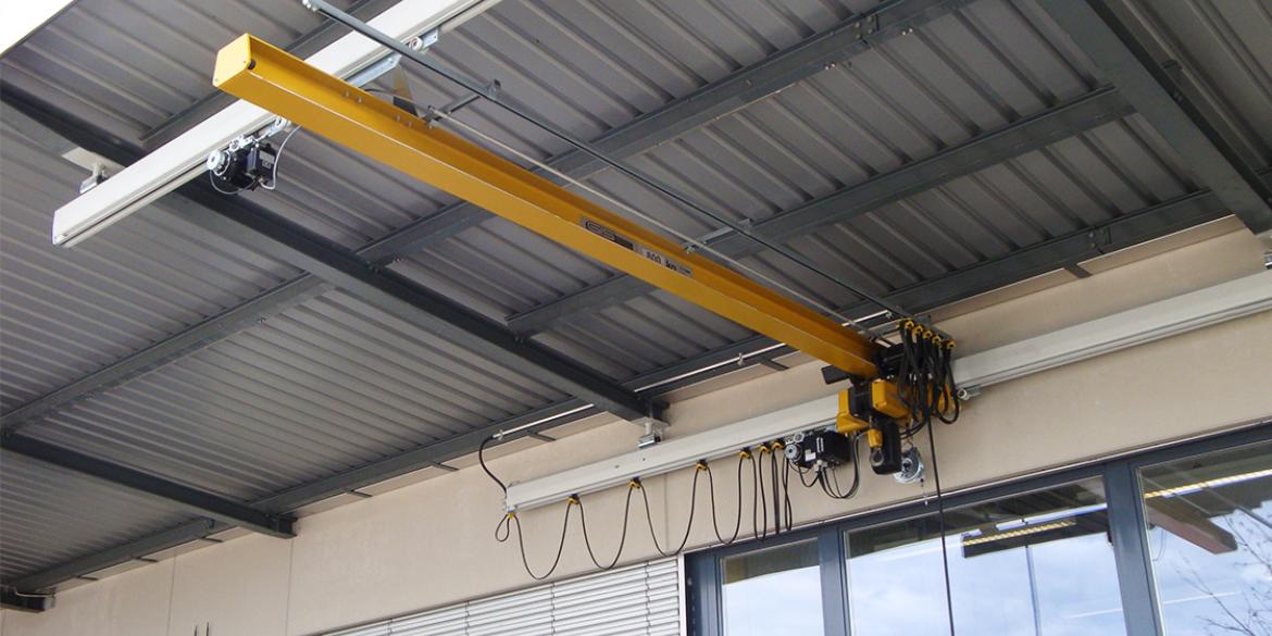 Licht kraansysteem, Hangkraan GISKB staal met enkele brug, hangkraan, hangbaansysteem, GIS, teleflex
